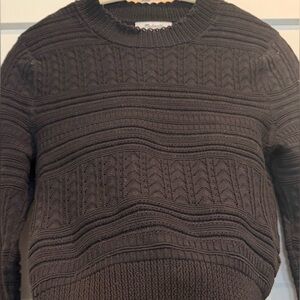 Madewell Black Pointelle Crew Neck Sweater